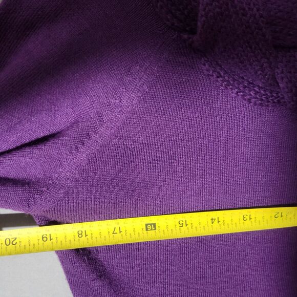 Venus Purple Tunic Sweater Dress Size Large Braided Neck Winterwear Work Chic - Picture 7 of 10